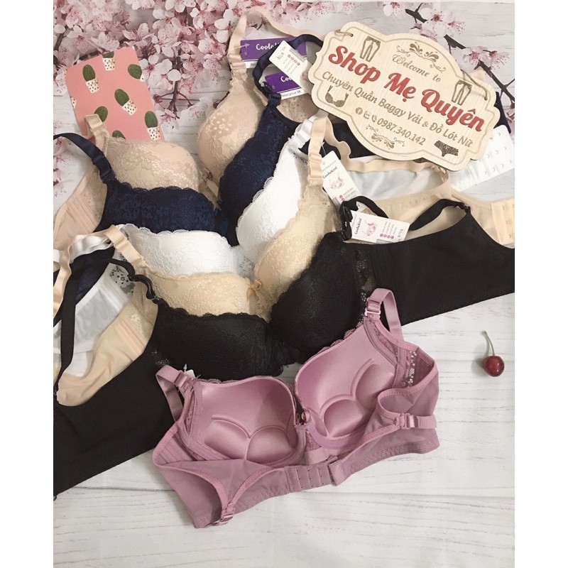 Áo lót ren hoa nhí mút mỏng có gọng- thiết kế mút lót chân ngực chống chảy xệ