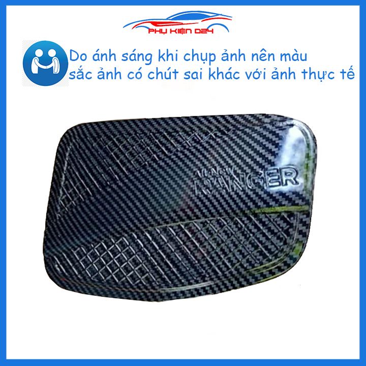 Ốp nắp bình xăng Ranger 2014-2015-2016-2017-2018-2019-2020-2021 vân cacbon chống trầy trang trí ô tô