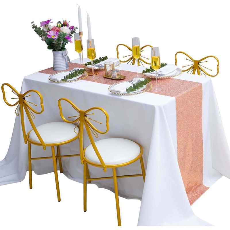 Khăn Trải Bàn Hình Chữ Nhật Đính Kim Sa Lấp Lánh
