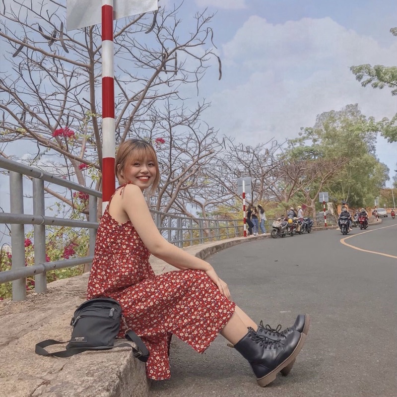 Váy hoa nhí 2 dây , đầm hoa vintage dáng dài LALY V02 | BigBuy360 - bigbuy360.vn