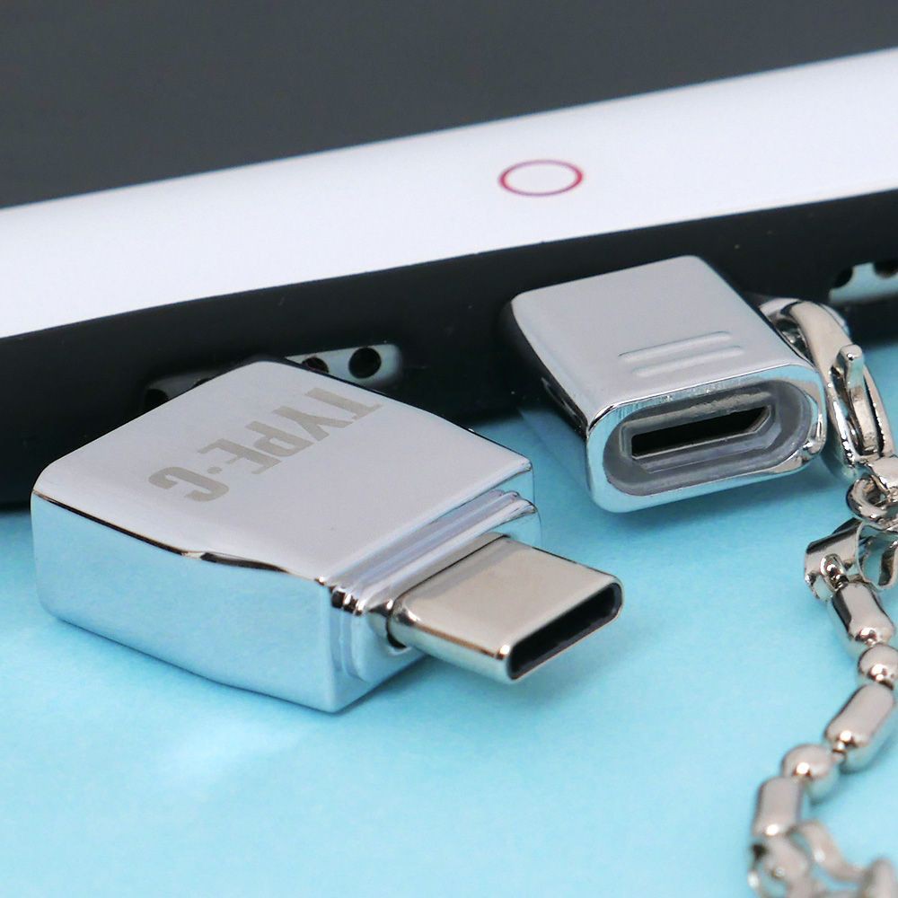 Set 2 đầu chuyển đổi cổng Micro USB/ USB Type A sang USB Type C chuyên dụng | BigBuy360 - bigbuy360.vn
