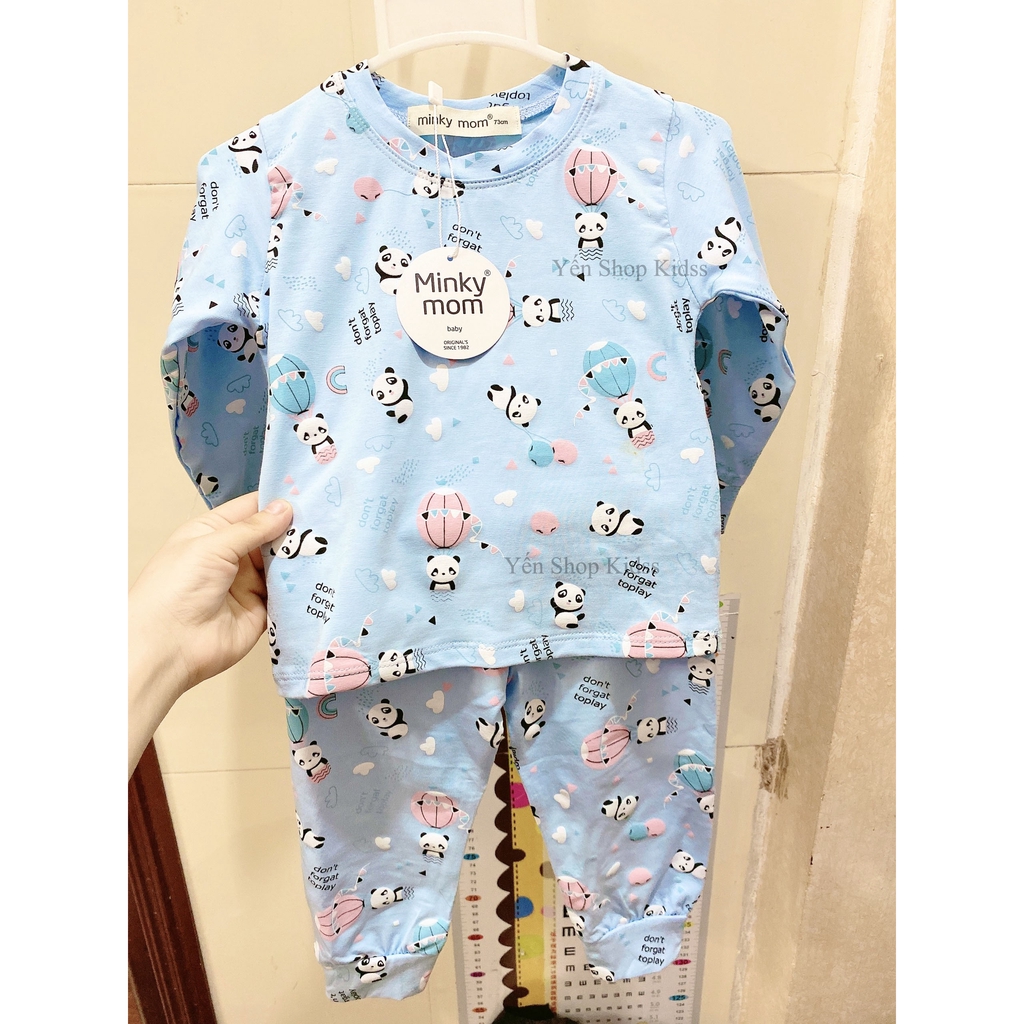 Bộ Dài Minky Mom Cotton 100 % In Họa Tiết Khỉ-Ngựa Vàng Cho Bé (SP001311)