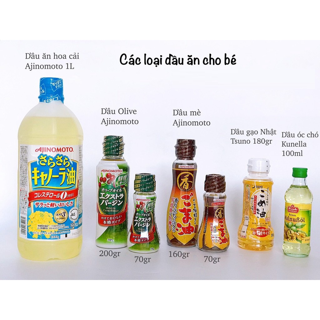 Hạt Nêm Nhật Bản , Dầu mè , olive , óc chó cho bé ăn dặm