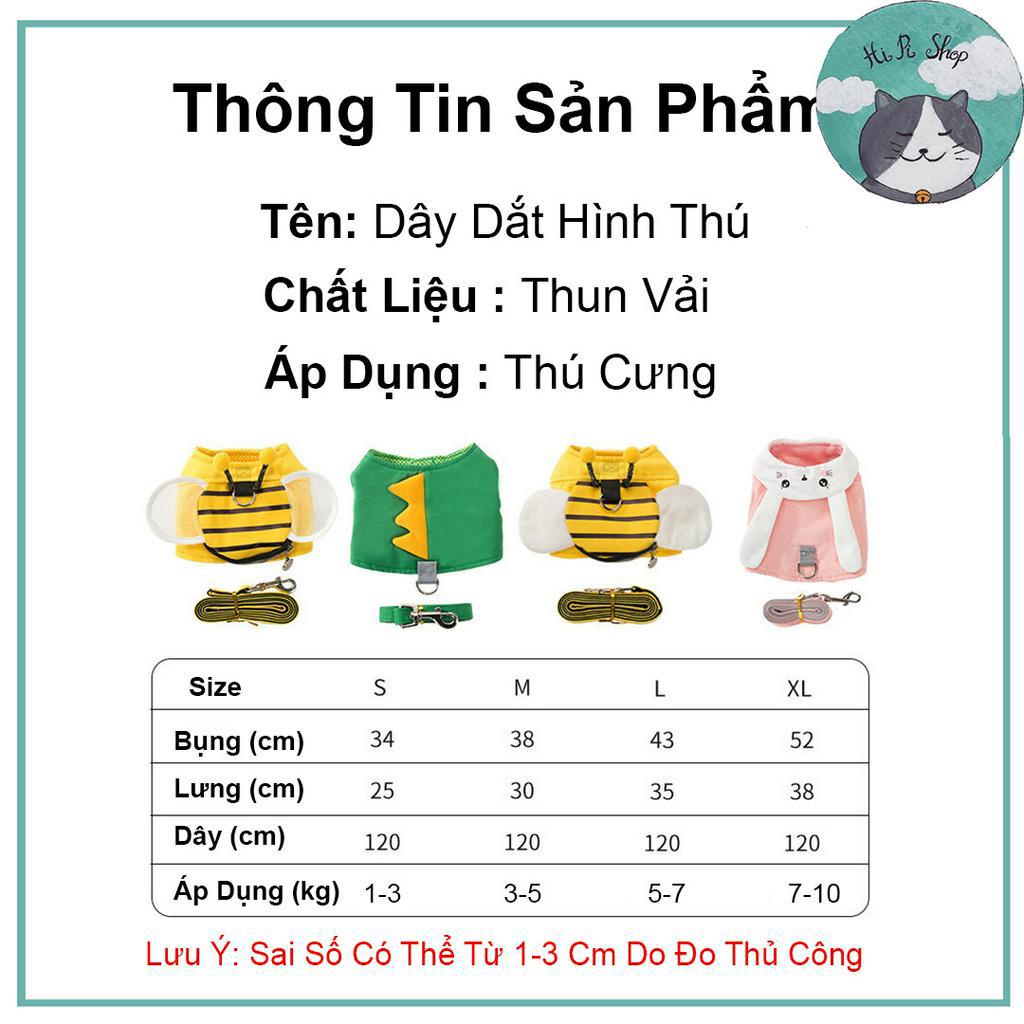 Dây Yếm Dắt Cao Cấp Gắn Túi Hình Ong Xinh Xắn Cho Chó Mèo Chất Liệu Cotton Kèm Móc Kim Loại Dành Cho Thú Cưng