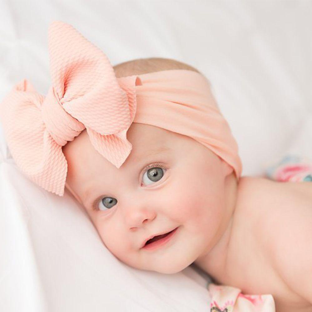 Băng Đô Turban Mềm Co Giãn Màu Trơn Hình Bắp Ngô Dành Cho Trẻ Em