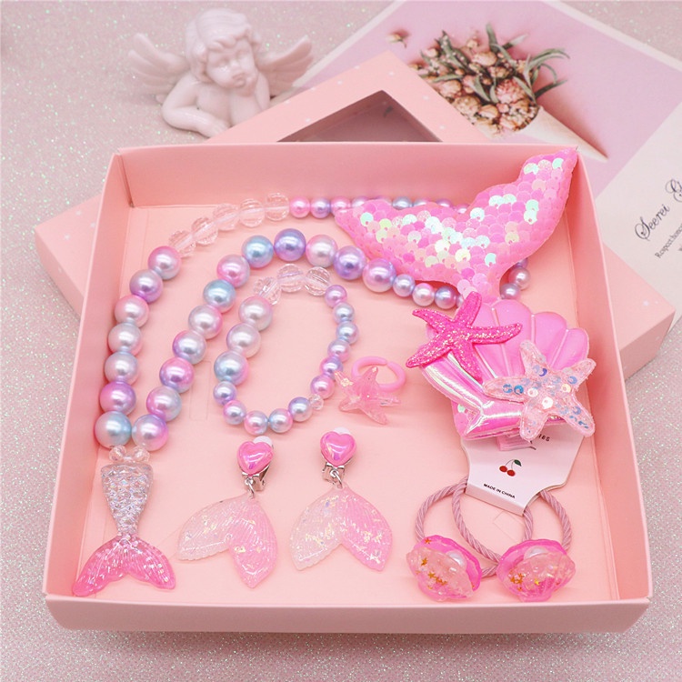 Set 8 Món Trang Sức Nàng Tiên Cá Dễ Thương Cho Bé Gái