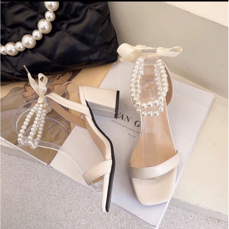 Giày cao gót 7phân gót vuông sản xuất 2022