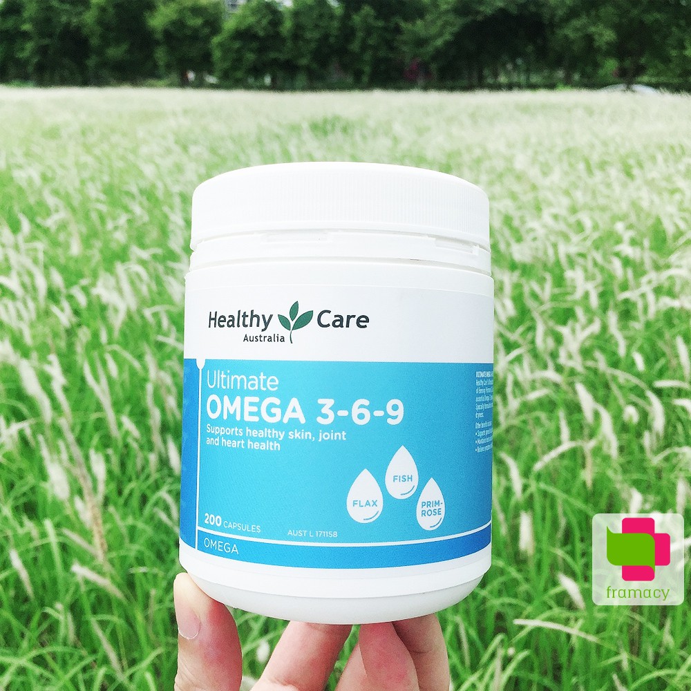 Viên uống Healthy Care Ultimate Omega 3 6 9, Úc (200v) làm đẹp da móng tóc, hỗ trợ tim mạch người lớn và trẻ trên 2 tuổi