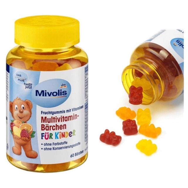 Kẹo gấu Mivolis bổ sung vitamin cho bé hộp 60 viên nội địa Đức t2/2025