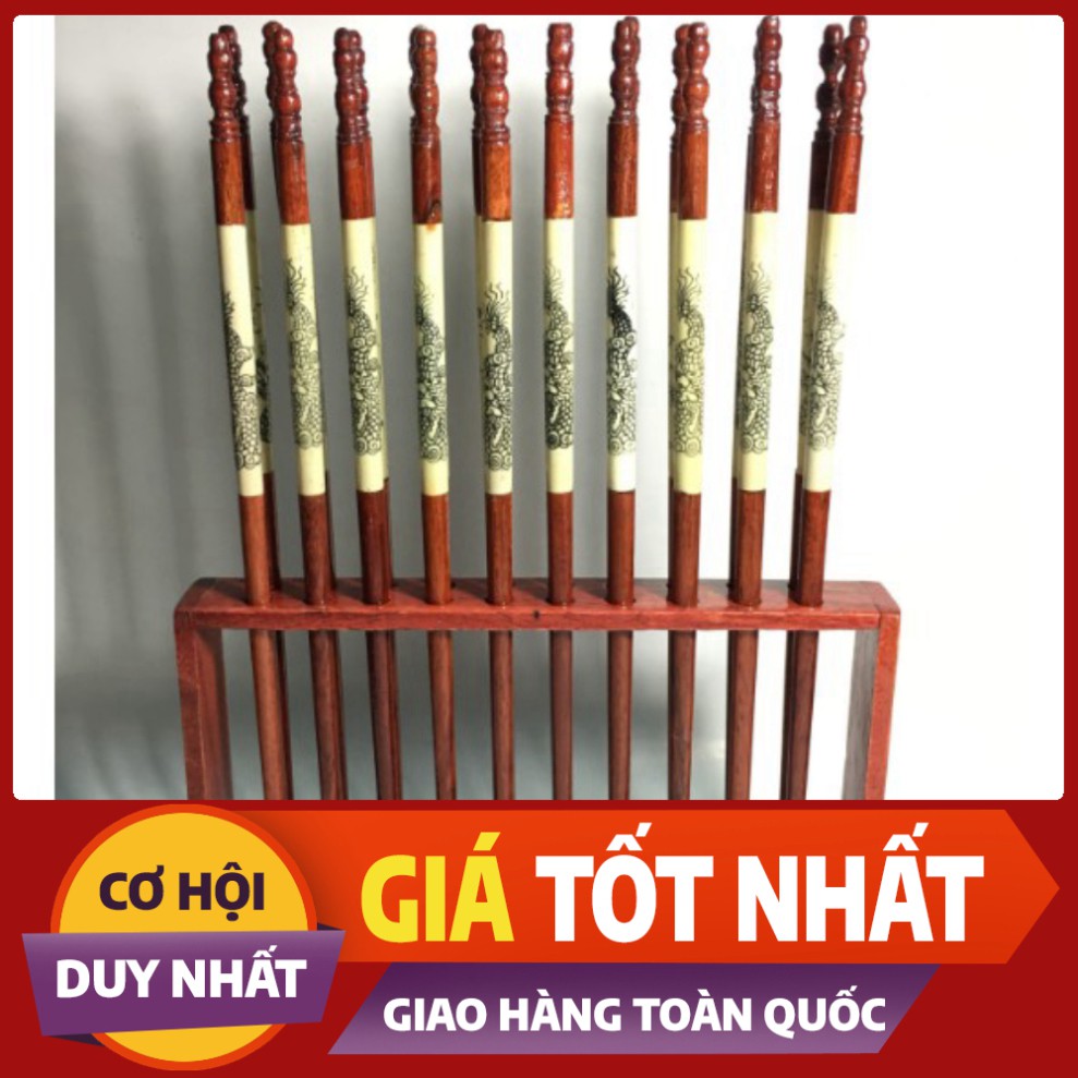 ((XẢ KHO )) Bộ Đũa Thờ Gỗ Hương 10 Đôi Hình Dải Quạt- Kiểu Thẳng