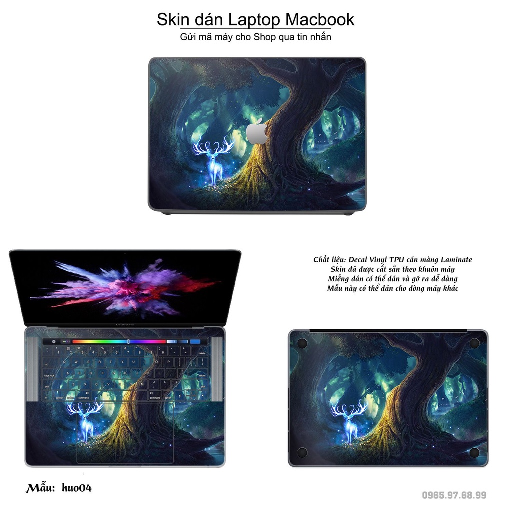 Skin dán Macbook mẫu Con hươu (đã cắt sẵn, inbox mã máy cho shop)