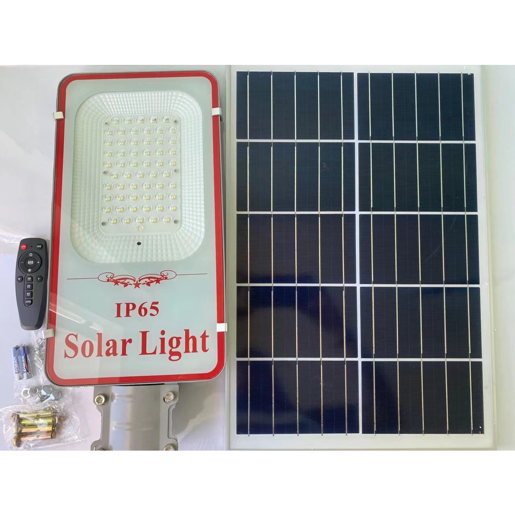 Đèn đường năng lượng mặt trời 300W mẫu mới Khuyến mãi tấm pin 35W pin 64WH