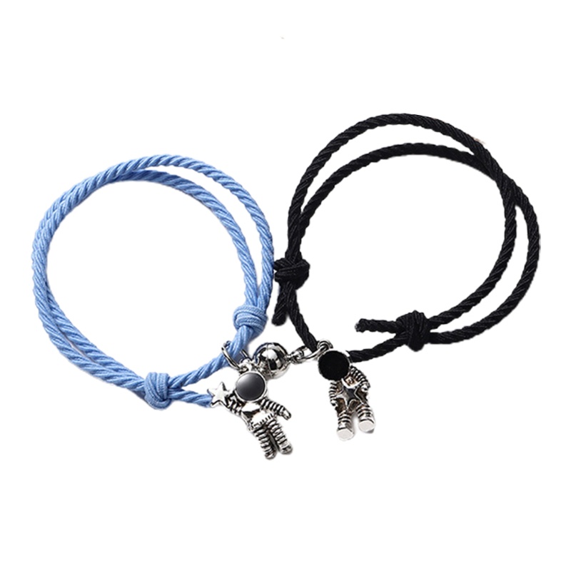 Set 2 vòng tay tình bạn từ tính hình phi hành gia dễ thương sáng tạo tùy chọn màu sắc