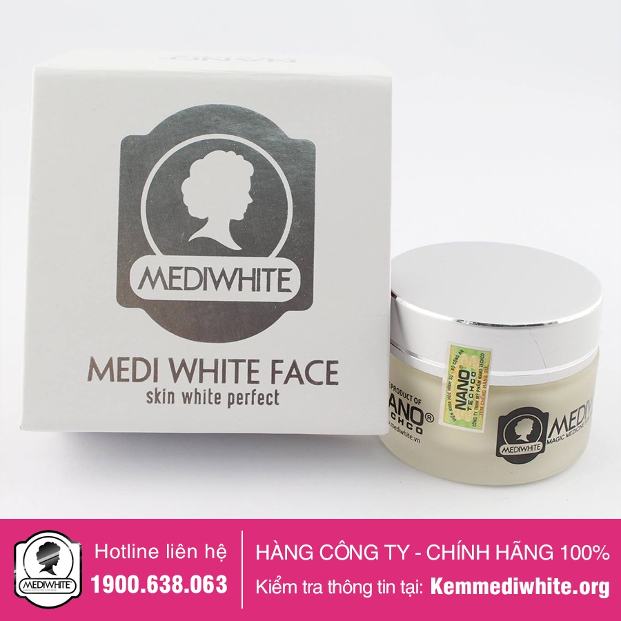 Kem Trắng Da Medi White Chính Hãng - Medi White Face - Kem Dưỡng Trắng Da Chống Lão Hóa Mờ Thâm Medi White