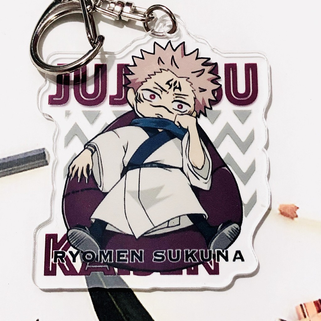 ( Mica trong acrylic ) Móc khóa JUJUTSU KAISEN Chú Thuật Hồi Chiến ver NẰM ĐỆM anime chibi xinh xắn