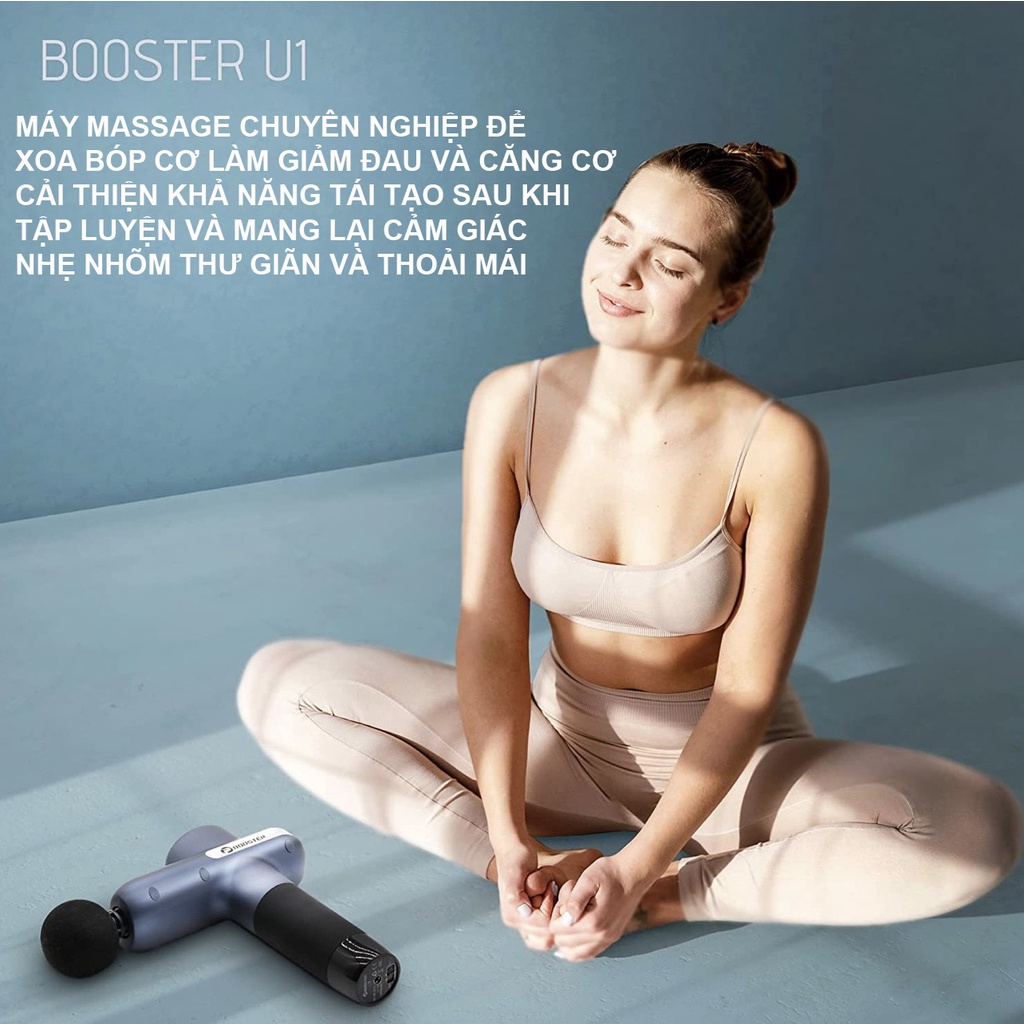 Súng Massage Cầm Tay Booster U1/ Booster Lightsaber Embro 125W  Máy Mát Xa Toàn Thân 8 cấp tốc độ Bao Gồm 15 Đầu Mát Xa