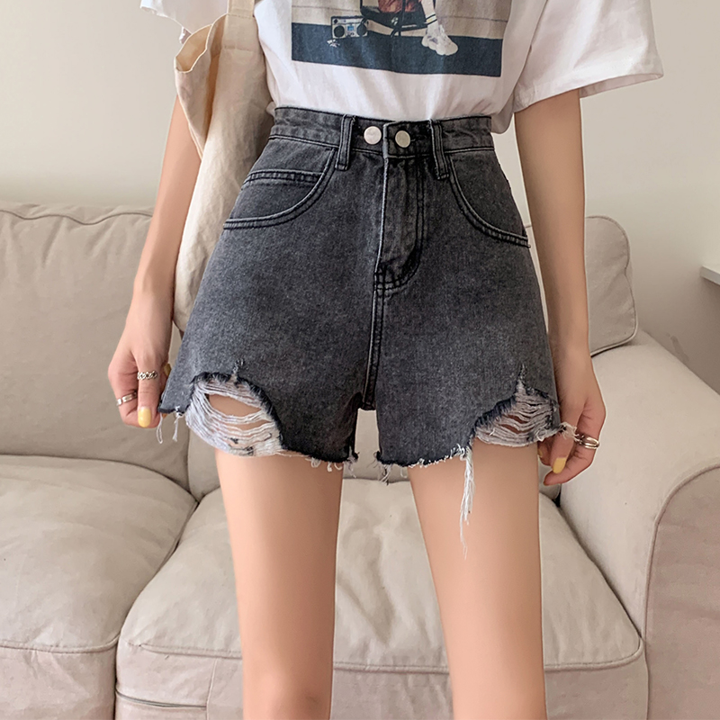 Quần short jean ống rộng phong cách Hàn Quốc thời trang dành cho nữ