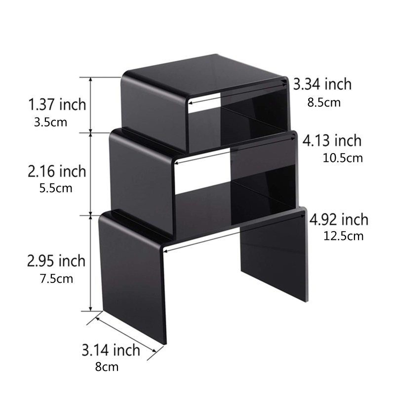 Bộ 3 Giá Đỡ Trưng Bày Trang Sức / Búp Bê Bằng Acrylic Tiện Dụng