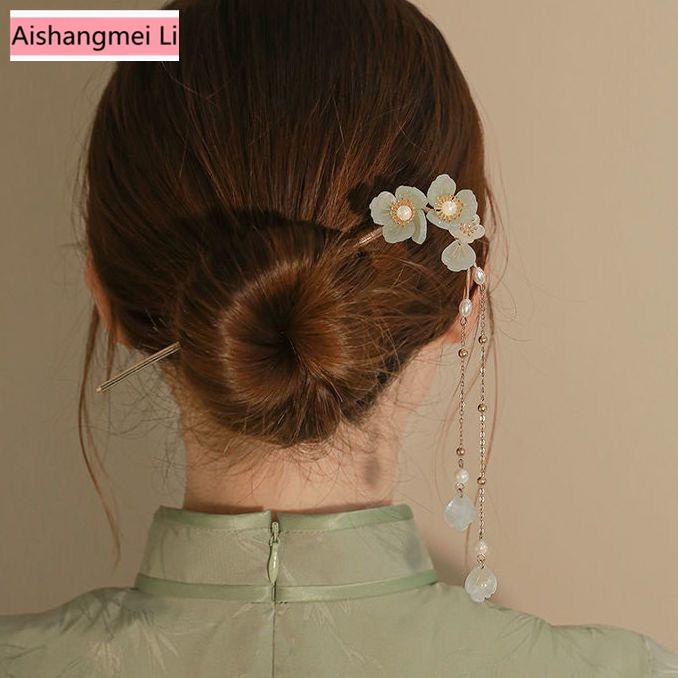 [Aishang Phụ Kiện Đẹp] Trâm Cài Tóc Màu Xanh Lá Cây Tươi Tắn Cao Cấp Phong Cách Hanfu Cổ Điển Mùa Hè Cho Nữ