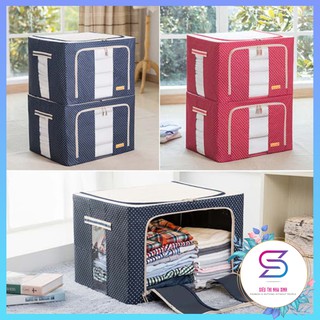 Tủ vải đựng đồ khung thép chịu lực cao cấp có khóa kéo