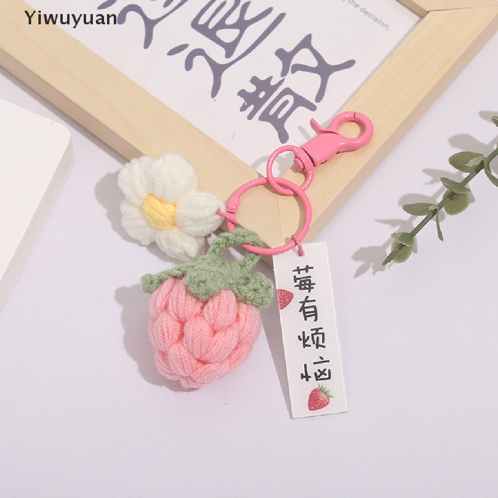 &lt; Yiwuyuan &gt; Mới Móc Chìa Khóa Xe Hơi / Túi Xách / Móc Khóa Hình Trái Cây Quả Đào / Quả Đào Dệt Kim Dễ Thương Cho Nữ
