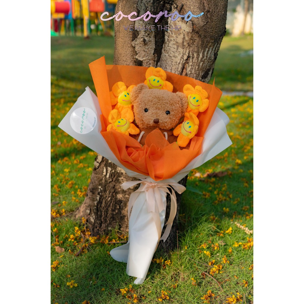 [COCOROO] Bó Hoa búp bê / Doll Bouquet / 인형꽃다발 / Hoodie Bear Orange