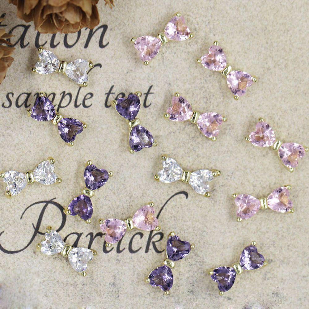 Phụ Kiện Trang Trí Móng Tay Hình Nơ Đính Đá Lấp Lánh Thời Trang DIY