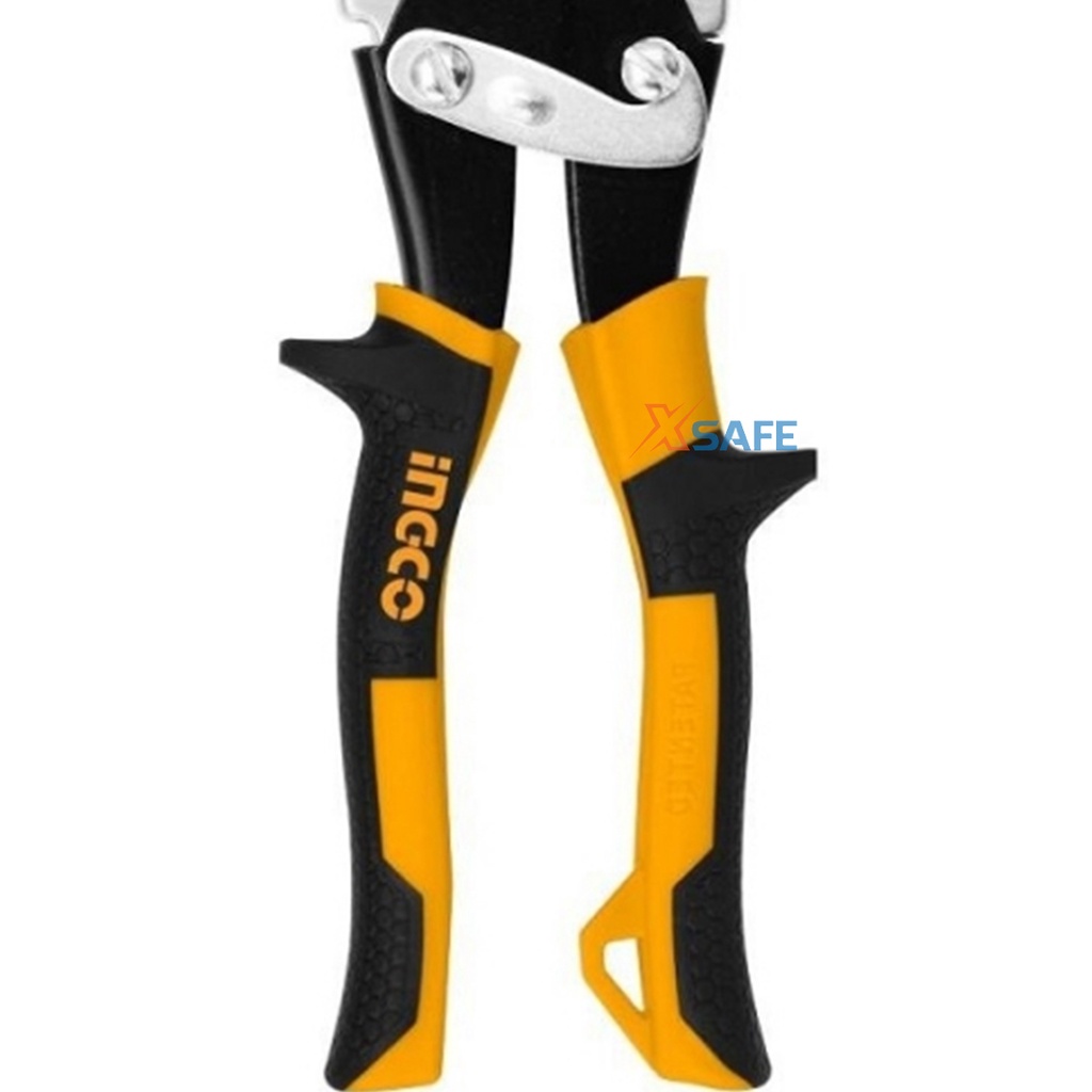 Kéo cắt tole cắt phải INGCO HTSN0110R tay cầm bọc cao su chuyên dụng chống trơn trượt thép carbon cao cấp