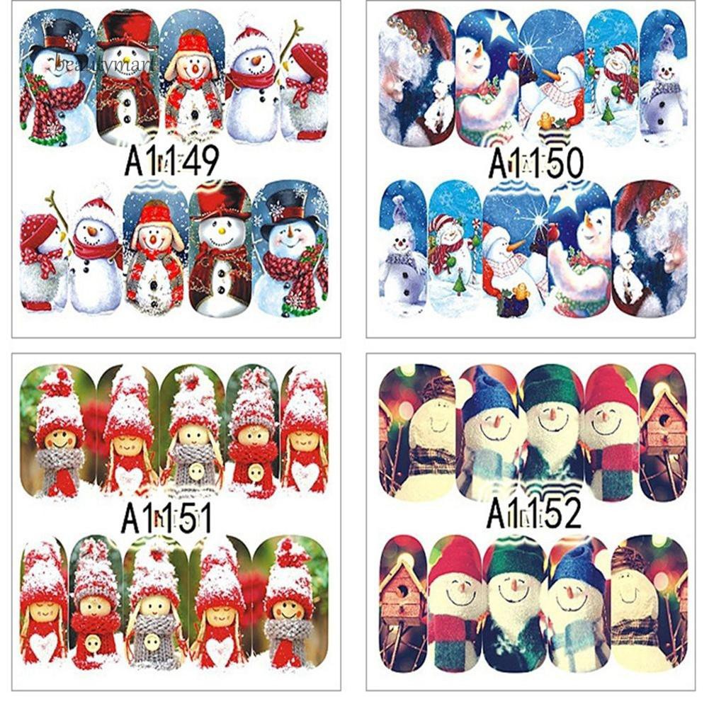 12 miếng dán trang trí móng tay chủ đề Giáng sinh cho nữ