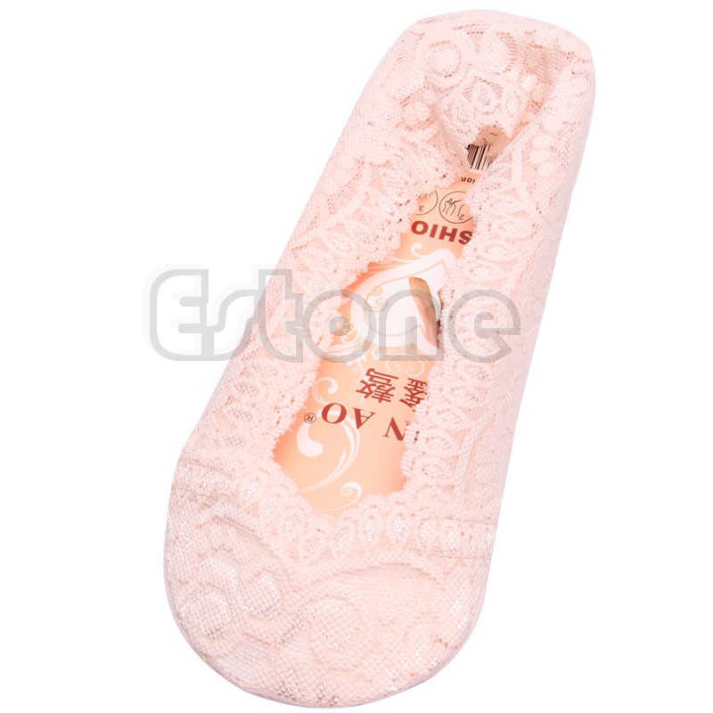 XIXI Vớ cotton phối ren cổ thấp chống trượt thời trang cho nữ