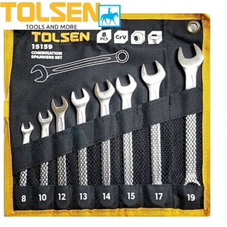 Bộ 8 cờ lê vòng miệng crv tolsen 15159