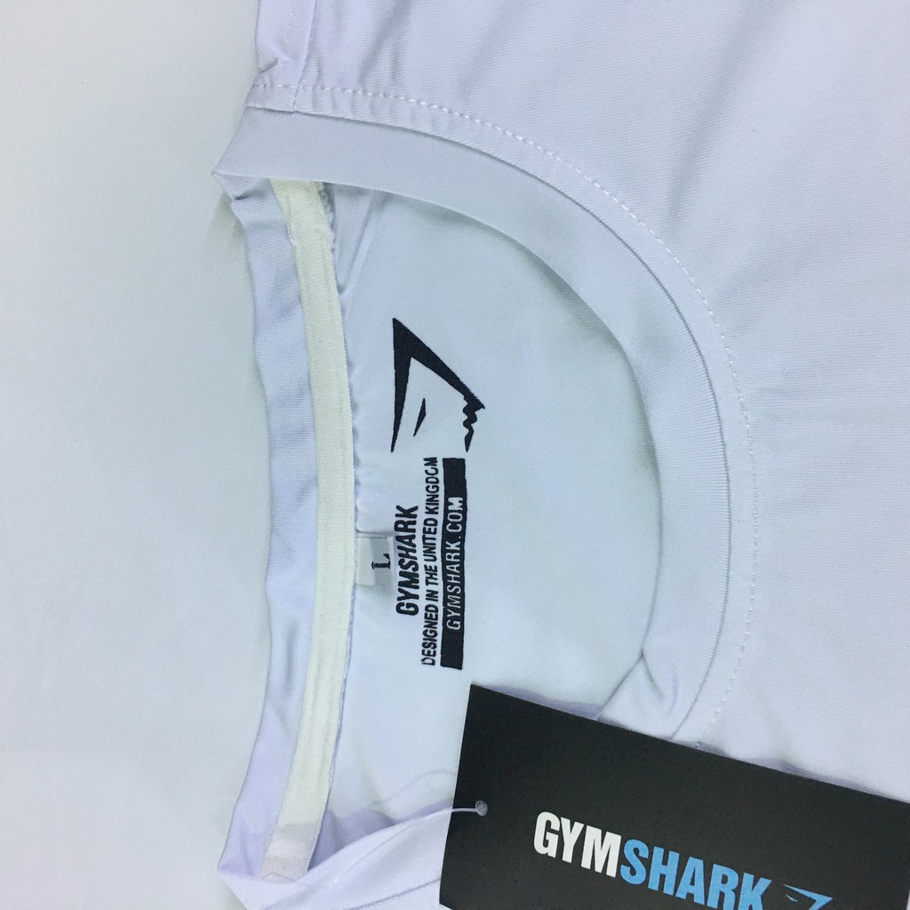 [hàng mới về] Bộ Áo Thun Gymshark Logo trắng Quần ECHT thể thao form thường Xanh than