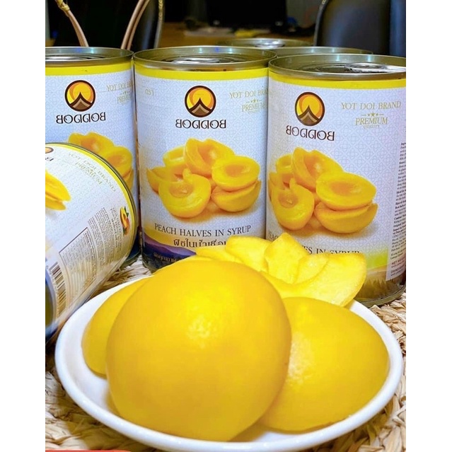Đào ngâm Thái Lan hàng chuẩn loại 1- lon 820g