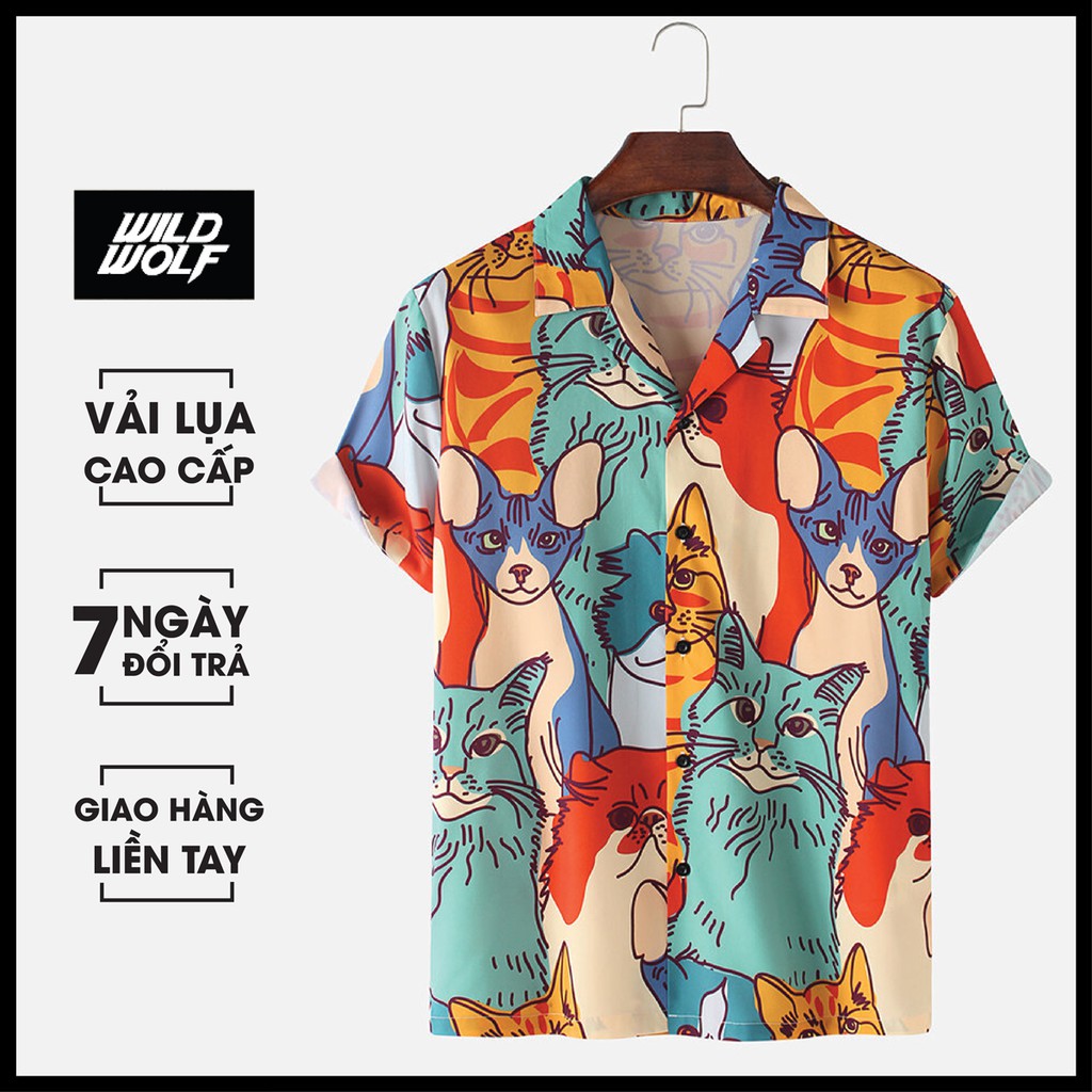 Xả Kho Giá Xưởng - Áo sơ mi nam áo đôi họa tiết Wild Wolf - hàng cao cấp đang cực hót 2021 - SM150 (có video)
