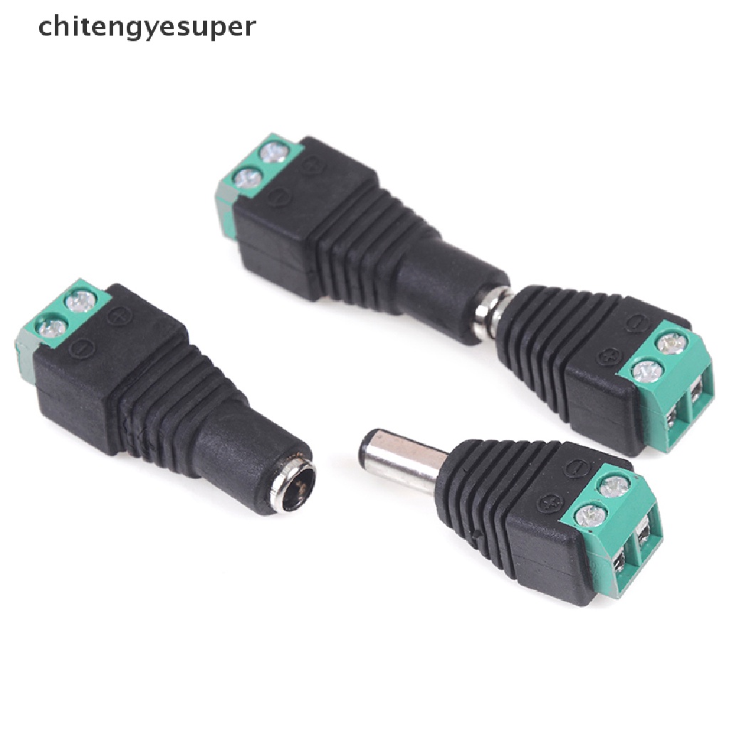Chitengyesuper 5 Pairs Male and Female 2.1x5.5mm DC Power Plug Jack Adapter Connector CGS
