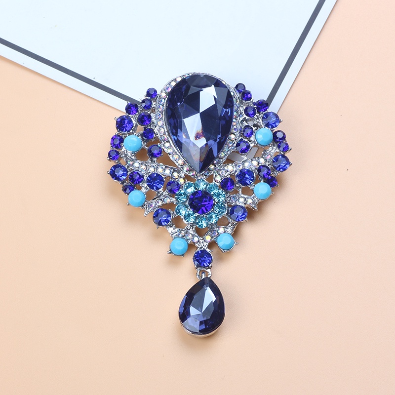 Ghim Cài Áo Hình Hoa Pha Lê Cỡ Lớn Phong Cách Anh Quốc Thời Trang Cổ Điển