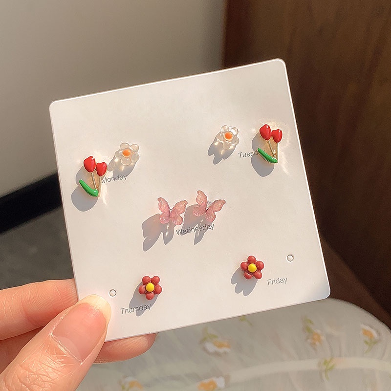 Set khuyên tai AY nhiều màu sắc đa dạng ngọt ngào cho nữ