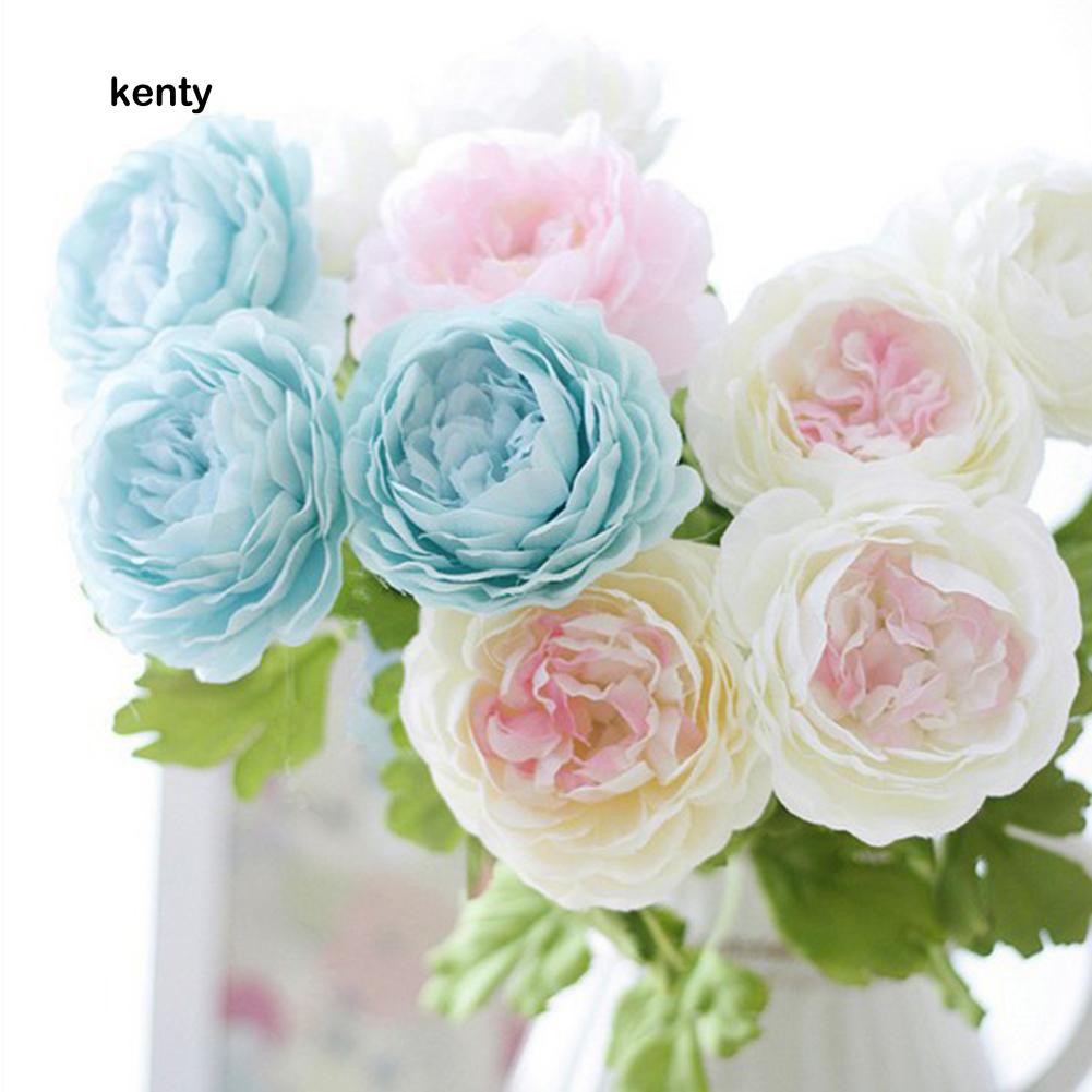 KT★1 Pc Artificial Fake Peony Flower Home Room Shop Wedding Party Garden Decor