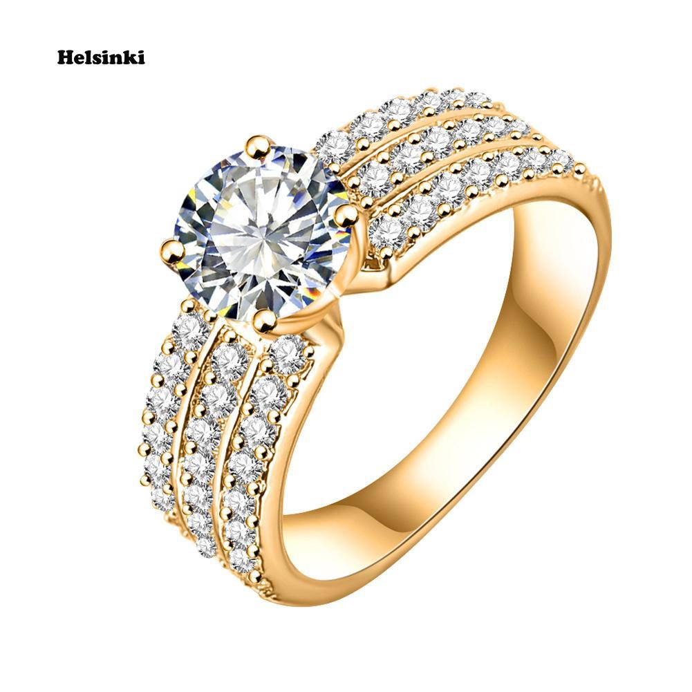 Nhẫn Đính Đá 3 Hàng Thời Trang Nữ Tính