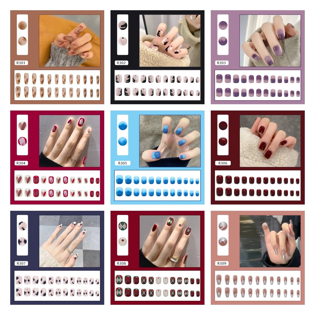 Hộp 24 Móng Tay Giả Múa Ba Lê R300-R350