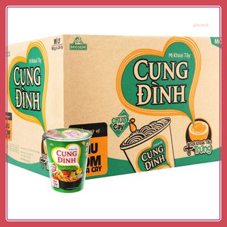 Thùng 24 ly mì khoai tây Cung Đình lẩu tôm chua cay 65g