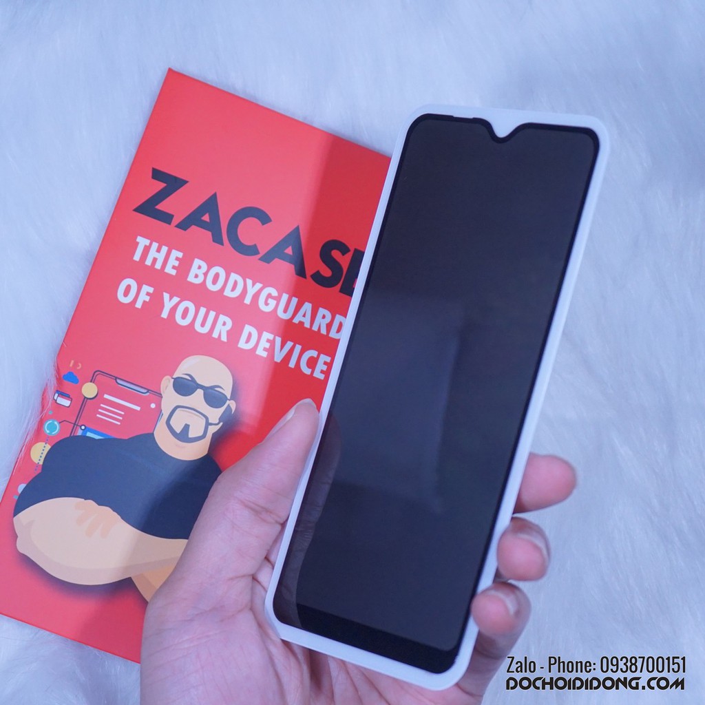 Dán cường lực chống nhìn trộm Samsung A10 Zacase Anti Spy full màn hình