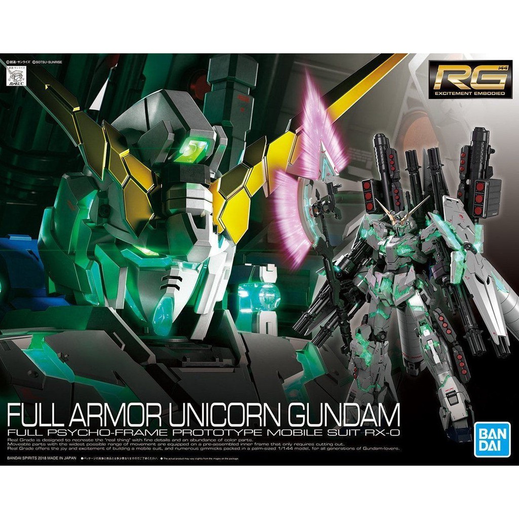 Mô hình lắp ráp Gunpla RG 1/144 Unicorn Full Armor Bandai Japan
