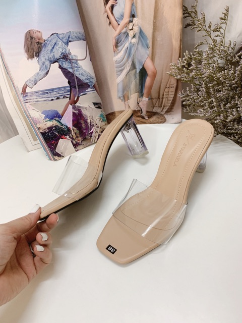 Guốc mika gót dẹt 7cm-9cm