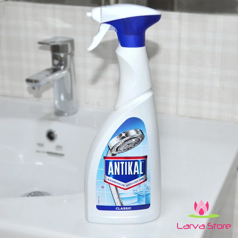 [Nội Địa Đức] Chai xịt tẩy sạch cặn canxi, vệt nước, cặn vôi hóa nhà tắm Antikal 700ml (Kalkreiniger mit Febrezeduft)