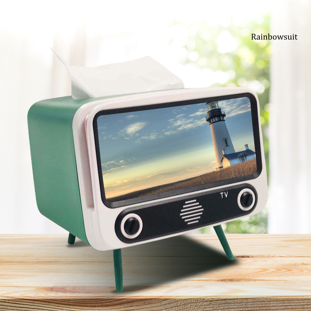 RB- Phone Holder TV Shape Multifunctional Bracket Creative Tissue Box Bedroom