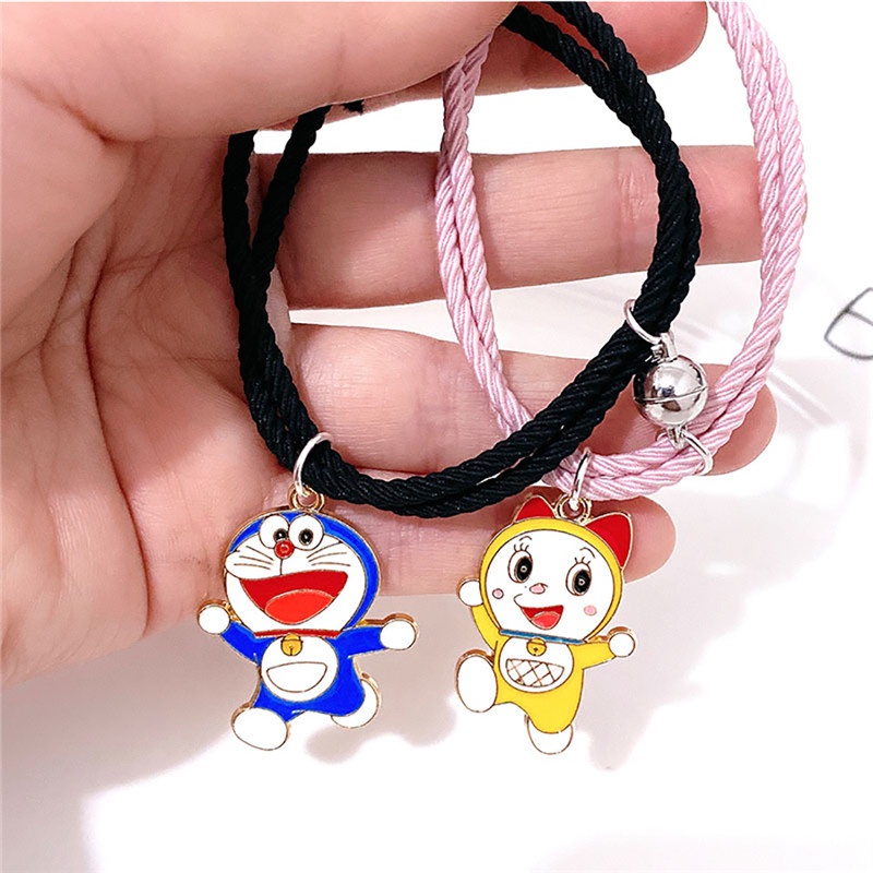Bộ 2 Vòng Tay Từ Tính Họa Tiết Hoạt Hình Dễ Thương Cho Cặp Đôi / Tình Bạn