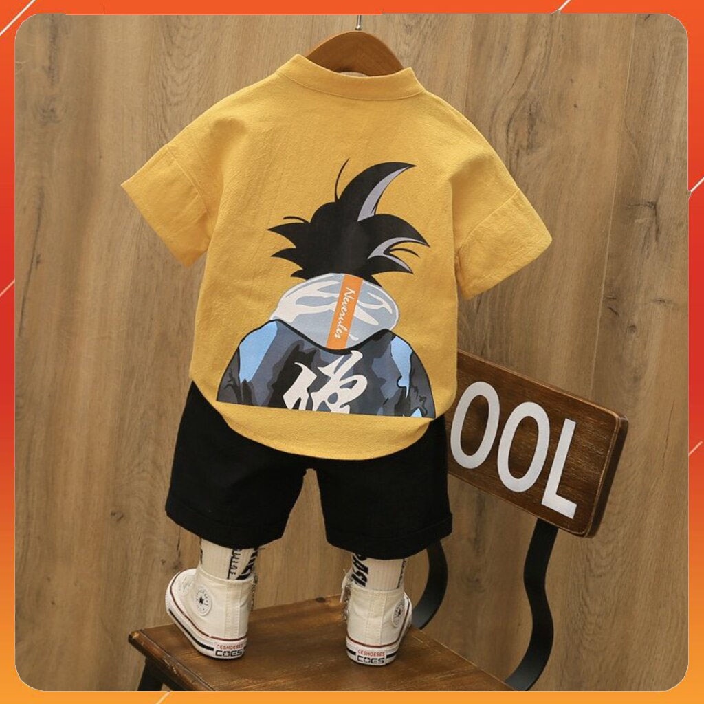 Bộ cộc tay cho bé trai Hàn Quốc Binbon kids, Bộ quần áo thể thao bé trai in Hình Suduku Chất Đũi Xước Cho bé Từ 6-28kg