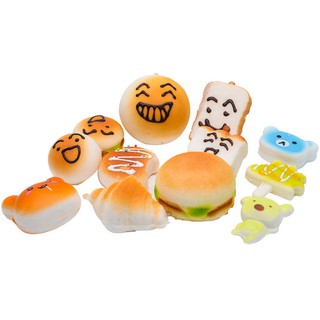 30 PCS Squishy Squeeze Slow Rising Simulation Cake Bread Donut Random Phone Pendant Fun Relieve Stress Toy Set ben