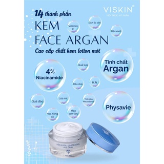 (Tặng 1 kem ủ trắng tinh chất dâu tằm) VISKIN ARGANIA WHITENING FACE CREAM - KEM DƯỠNG TRẮNG TINH CHẤT ARGAN